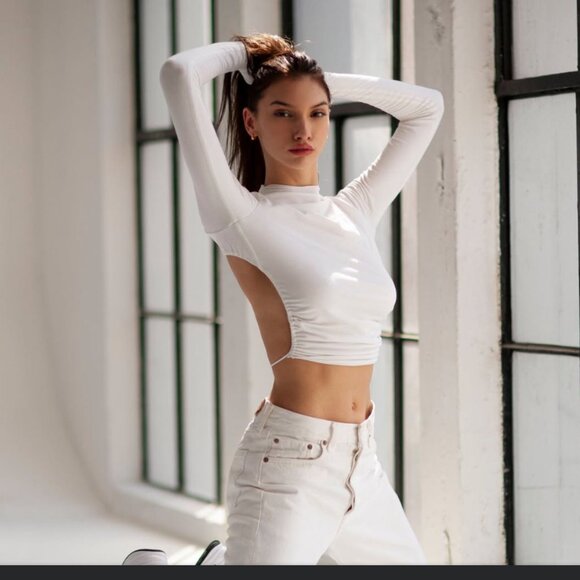 ARE YOU AM I SAIA TOP WHITE - Picture 1 of 5